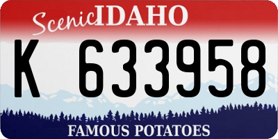 ID license plate K633958
