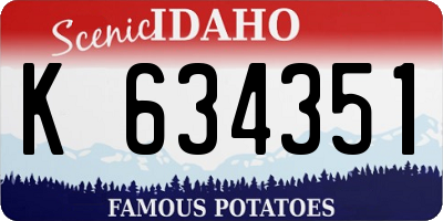 ID license plate K634351