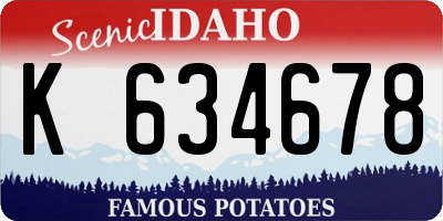 ID license plate K634678
