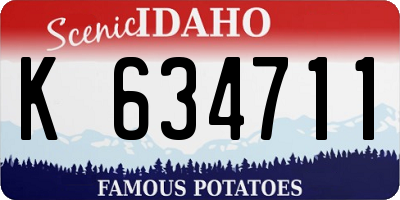 ID license plate K634711
