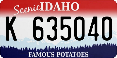 ID license plate K635040
