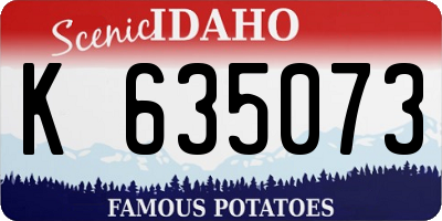 ID license plate K635073