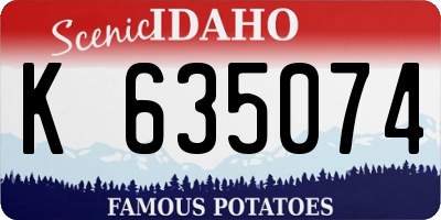 ID license plate K635074