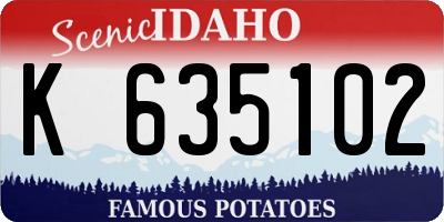 ID license plate K635102