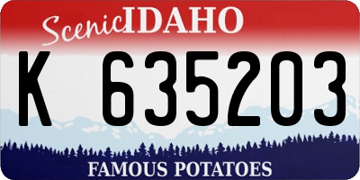 ID license plate K635203