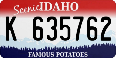 ID license plate K635762