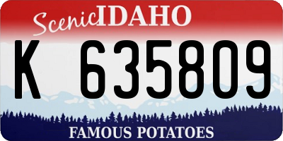ID license plate K635809