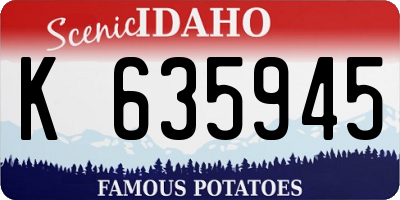 ID license plate K635945