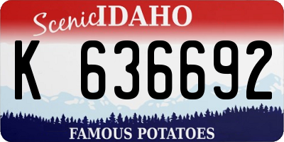 ID license plate K636692