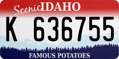 ID license plate K636755