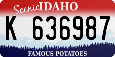ID license plate K636987