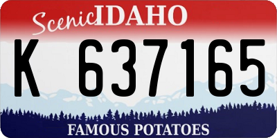 ID license plate K637165