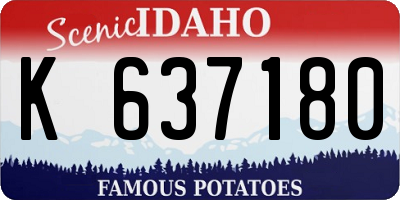 ID license plate K637180
