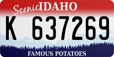 ID license plate K637269