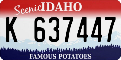 ID license plate K637447