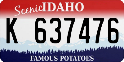ID license plate K637476