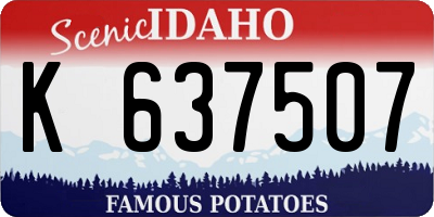 ID license plate K637507