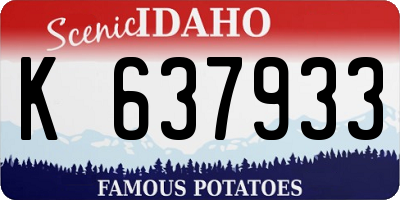 ID license plate K637933
