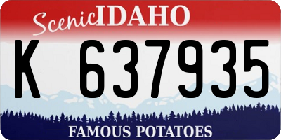 ID license plate K637935