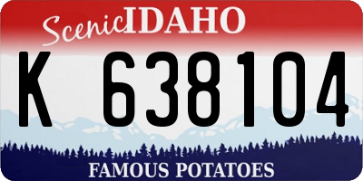 ID license plate K638104