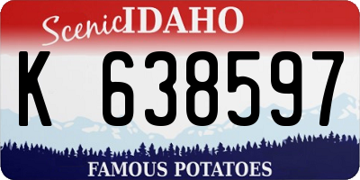 ID license plate K638597