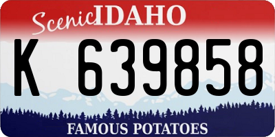 ID license plate K639858