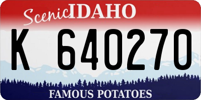 ID license plate K640270