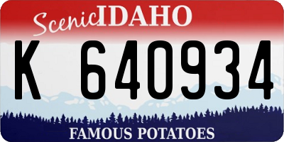 ID license plate K640934