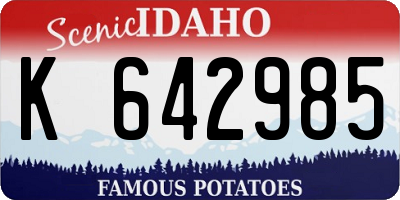 ID license plate K642985