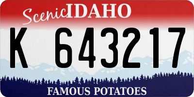 ID license plate K643217