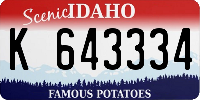 ID license plate K643334