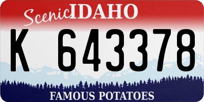 ID license plate K643378
