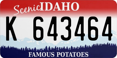 ID license plate K643464