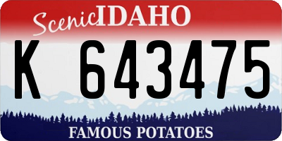 ID license plate K643475