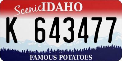 ID license plate K643477