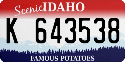 ID license plate K643538