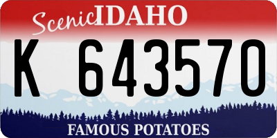 ID license plate K643570