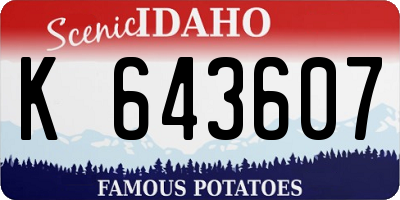 ID license plate K643607