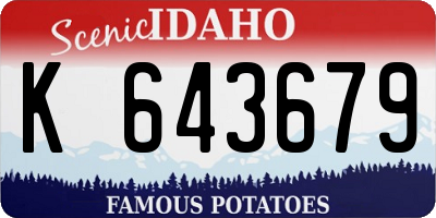ID license plate K643679
