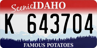 ID license plate K643704