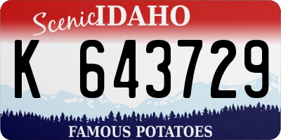 ID license plate K643729