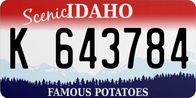 ID license plate K643784