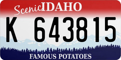 ID license plate K643815