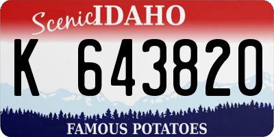 ID license plate K643820