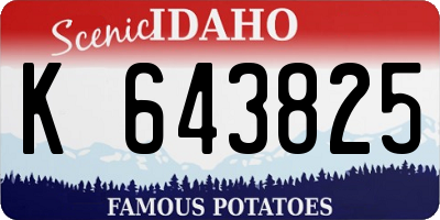 ID license plate K643825