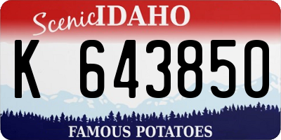 ID license plate K643850