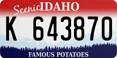 ID license plate K643870