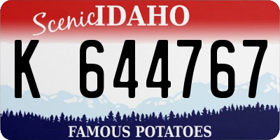 ID license plate K644767