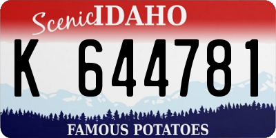 ID license plate K644781