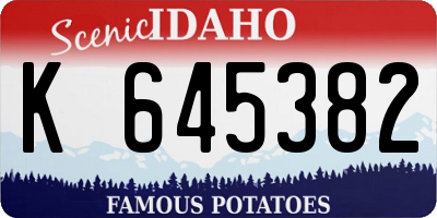 ID license plate K645382